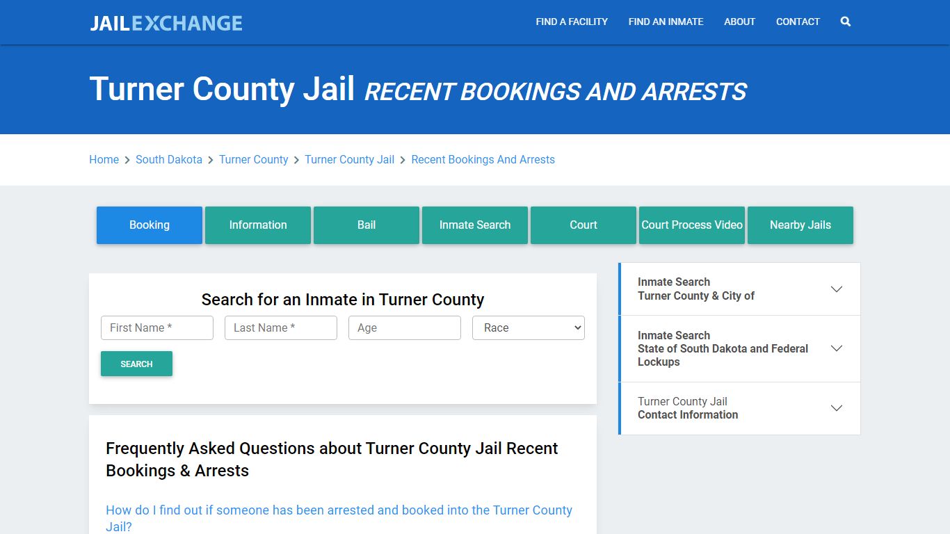 Turner County Jail Recent Bookings And Arrests - Jail Exchange